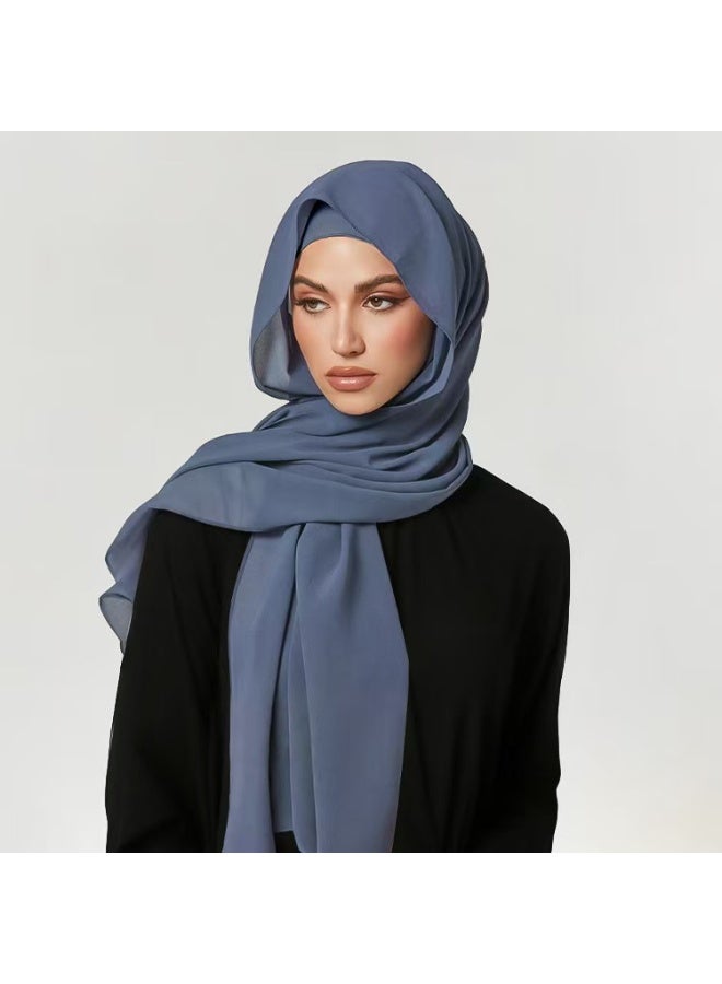 Sellcy Premium Lightweight Chiffon Hijab blue - Image 1